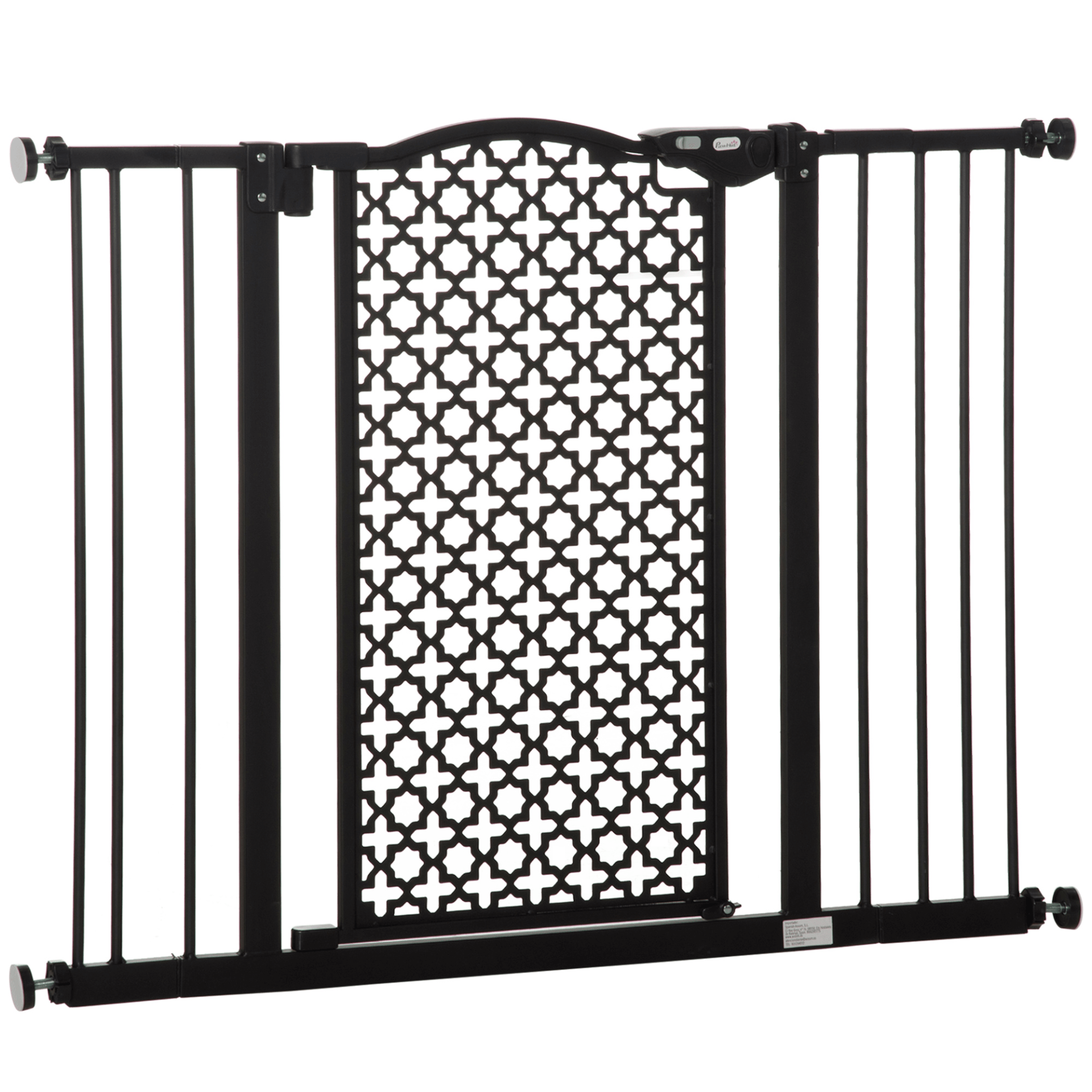 Pet Safety Gate Barrier Stair Pressure Fit with Auto Close and Double Locking for Doorways, Hallways, Black