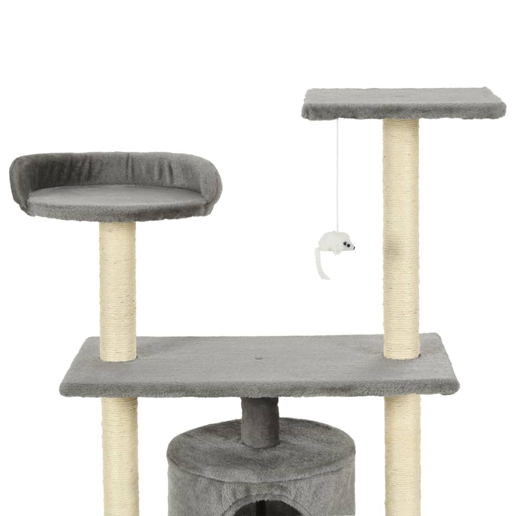 vidaXL Cat Tree with Sisal Scratching Posts 95 cm Grey