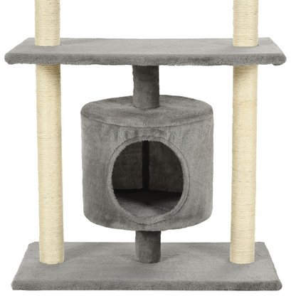 vidaXL Cat Tree with Sisal Scratching Posts 95 cm Grey