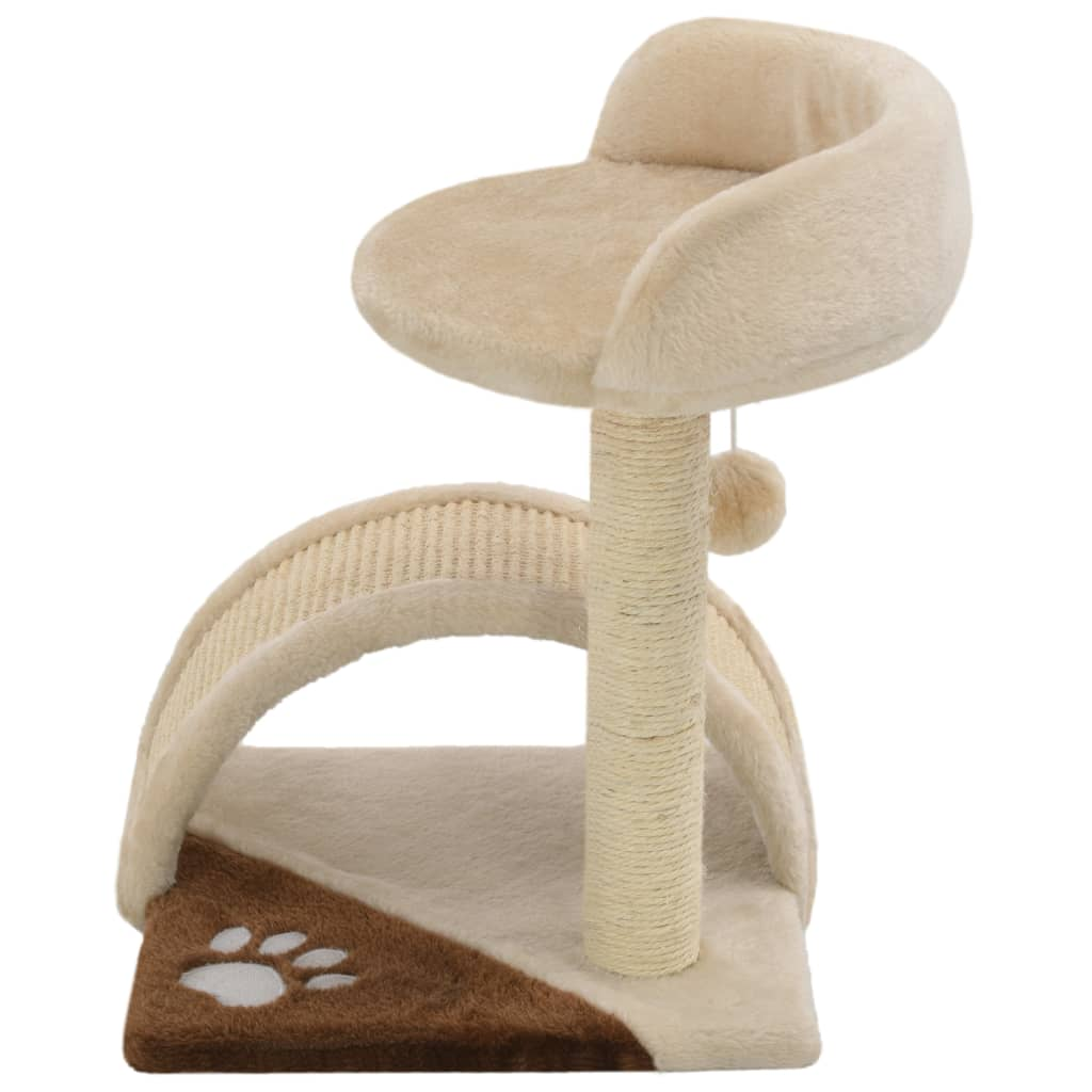 vidaXL Cat Tree with Sisal Scratching Post 40 cm Beige and Brown