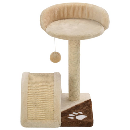 vidaXL Cat Tree with Sisal Scratching Post 40 cm Beige and Brown