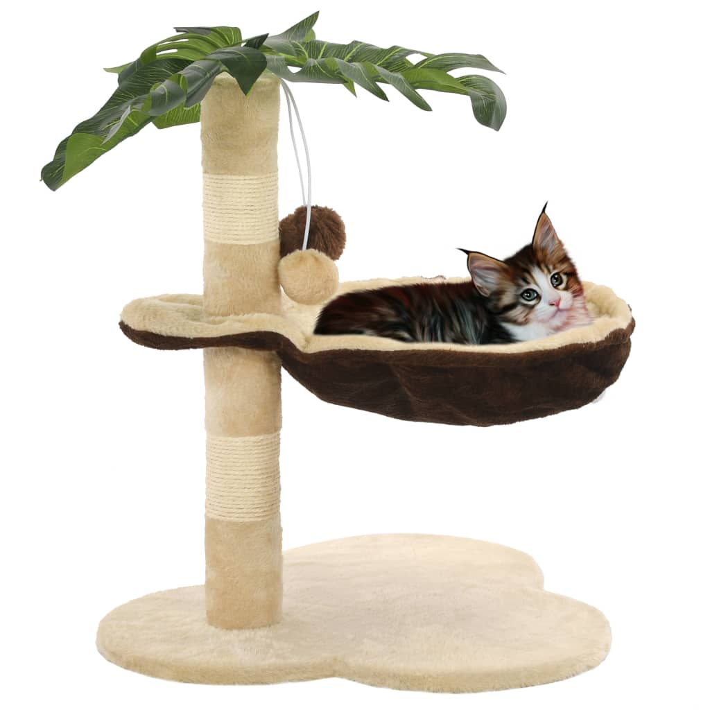 vidaXL Cat Tree with Sisal Scratching Post 50 cm Beige and Brown