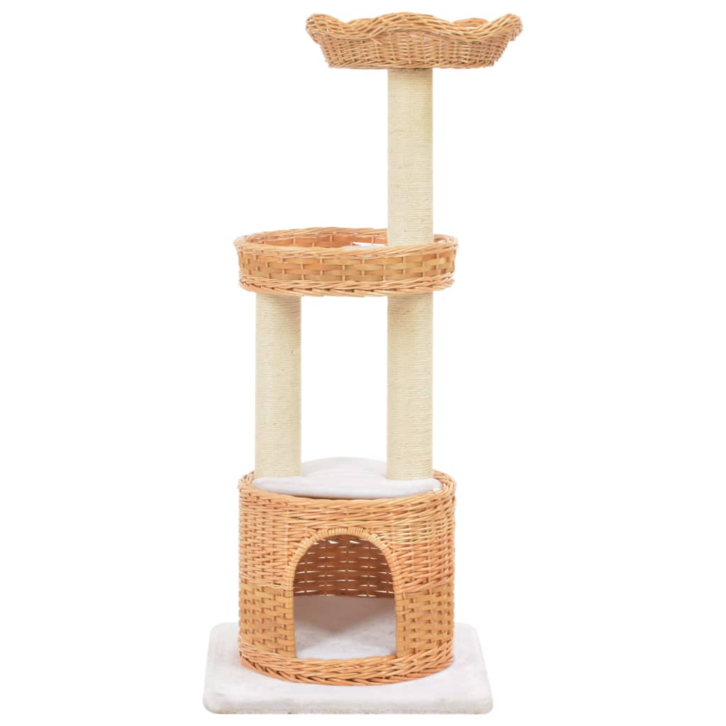 vidaXL Cat Tree with Sisal Scratching Post Natural Willow Wood