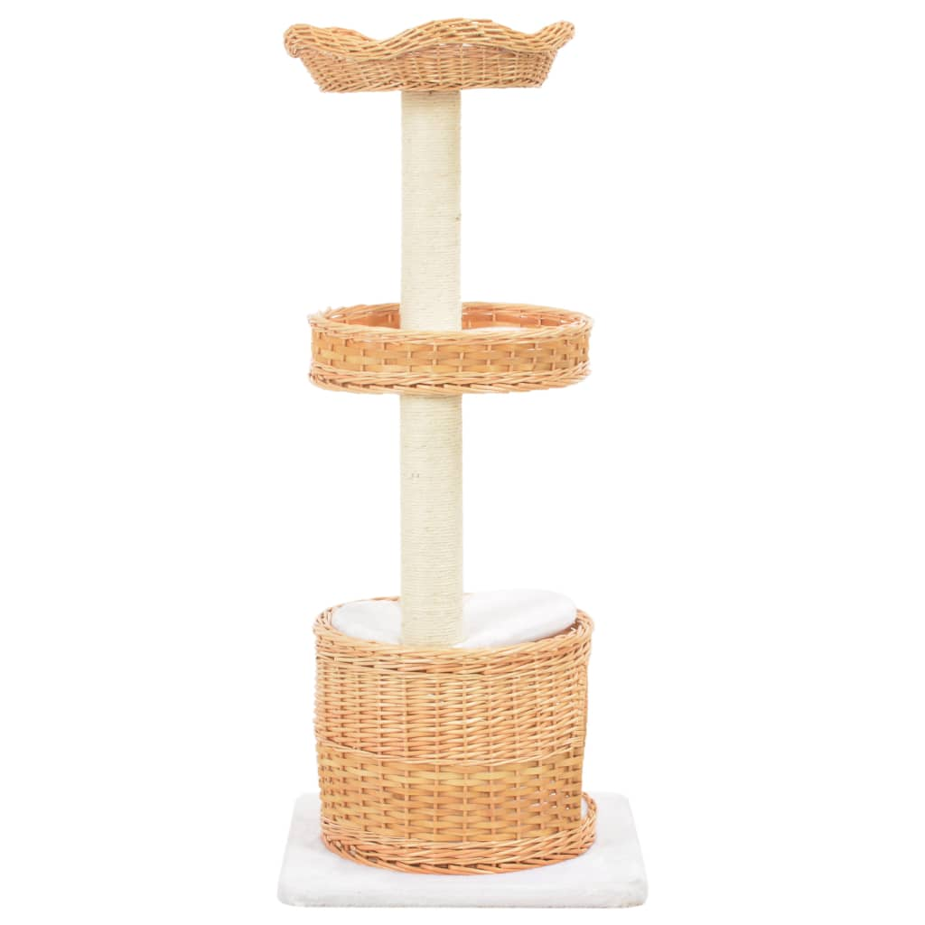 vidaXL Cat Tree with Sisal Scratching Post Natural Willow Wood