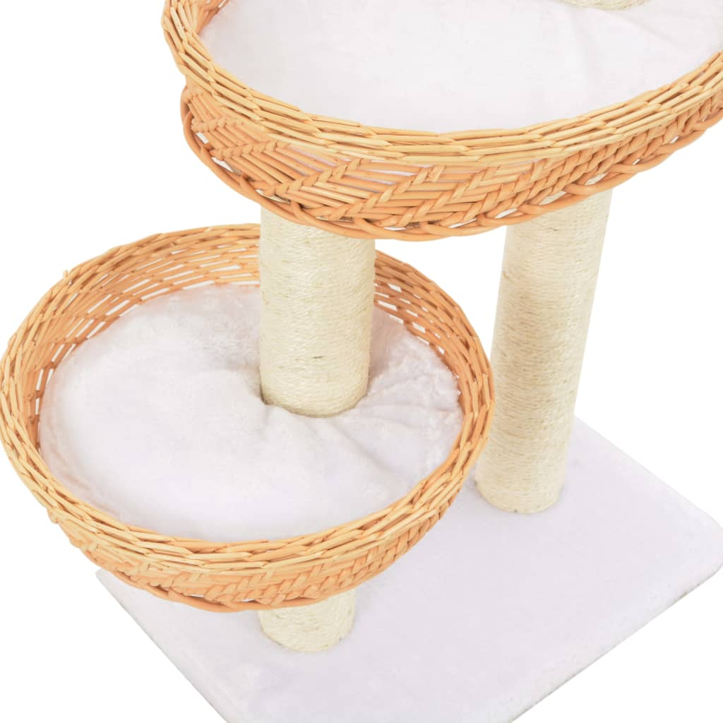 vidaXL Cat Tree with Sisal Scratching Post Natural Willow Wood