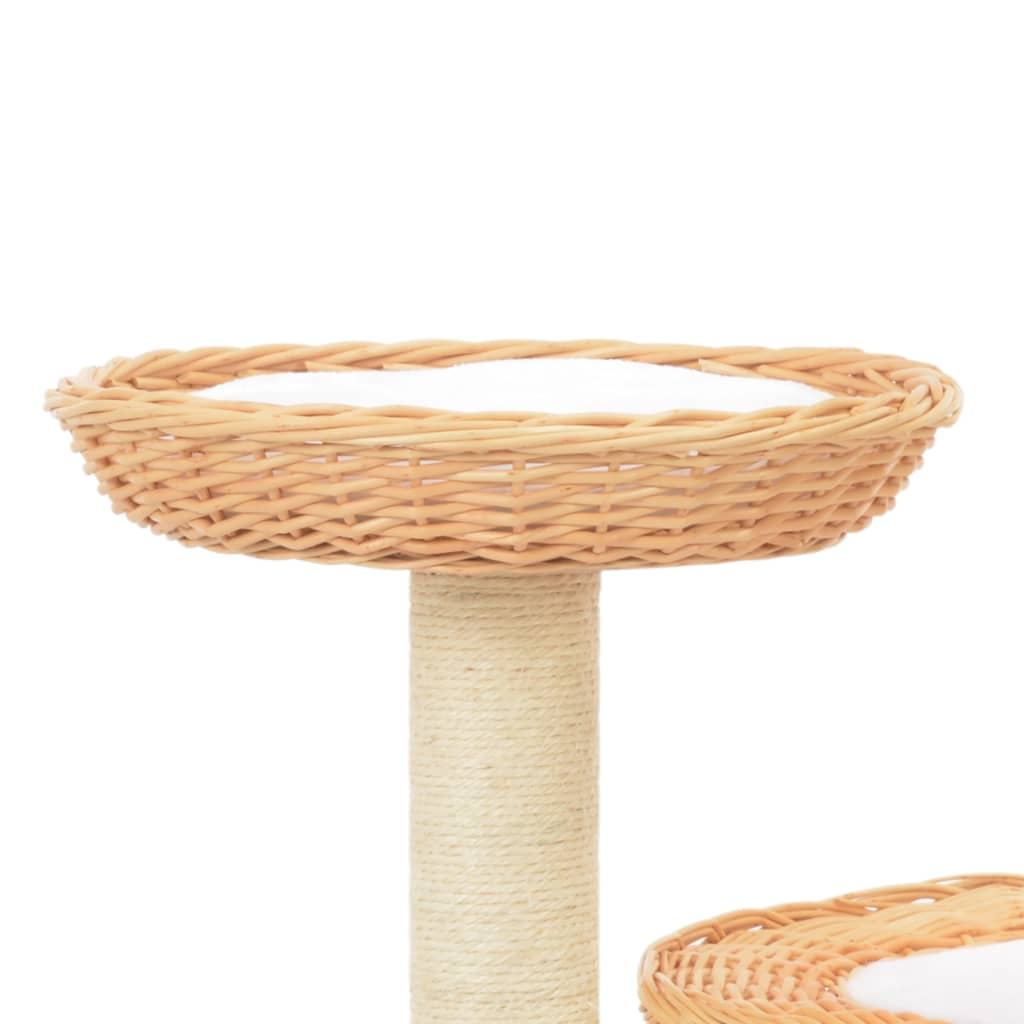 vidaXL Cat Tree with Sisal Scratching Post Natural Willow Wood