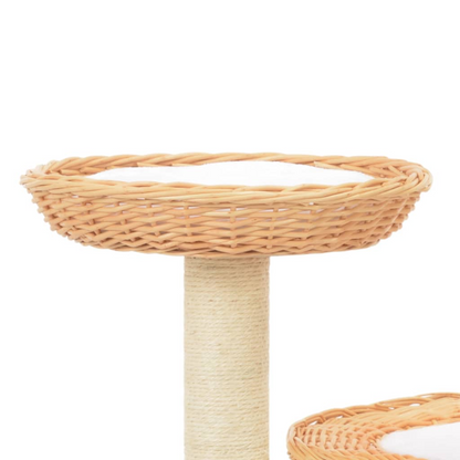 vidaXL Cat Tree with Sisal Scratching Post Natural Willow Wood