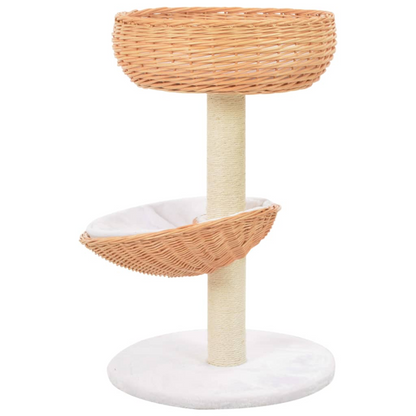 vidaXL Cat Tree with Sisal Scratching Post Natural Willow Wood