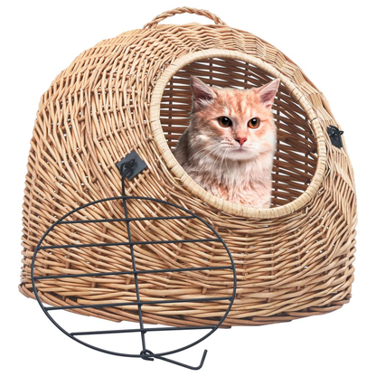 vidaXL Cat Transporter 60x45x45 cm Natural Willow