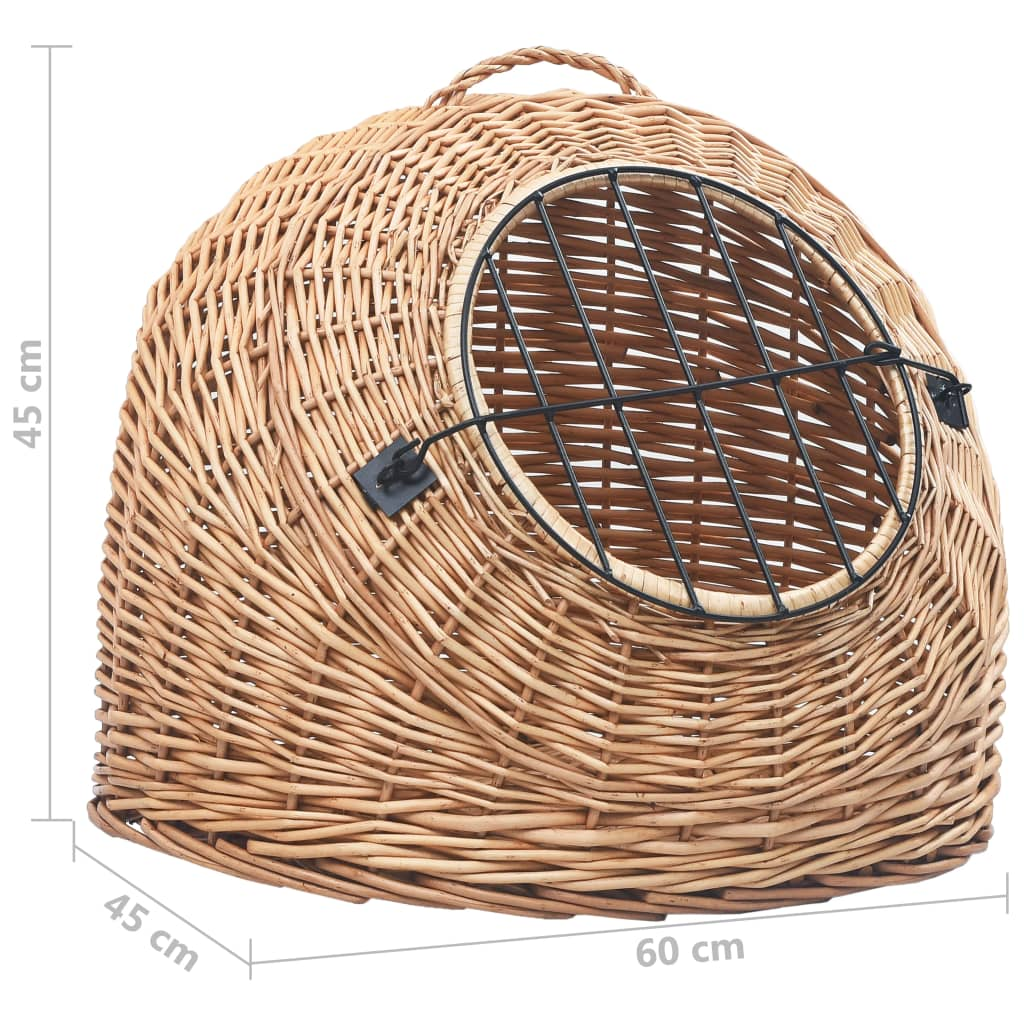 vidaXL Cat Transporter 60x45x45 cm Natural Willow