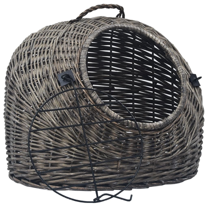 vidaXL Cat Transporter Grey 45x35x35 cm Natural Willow