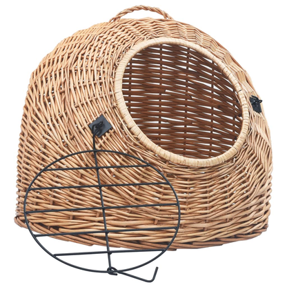 vidaXL Cat Transporter 45x35x35 cm Natural Willow