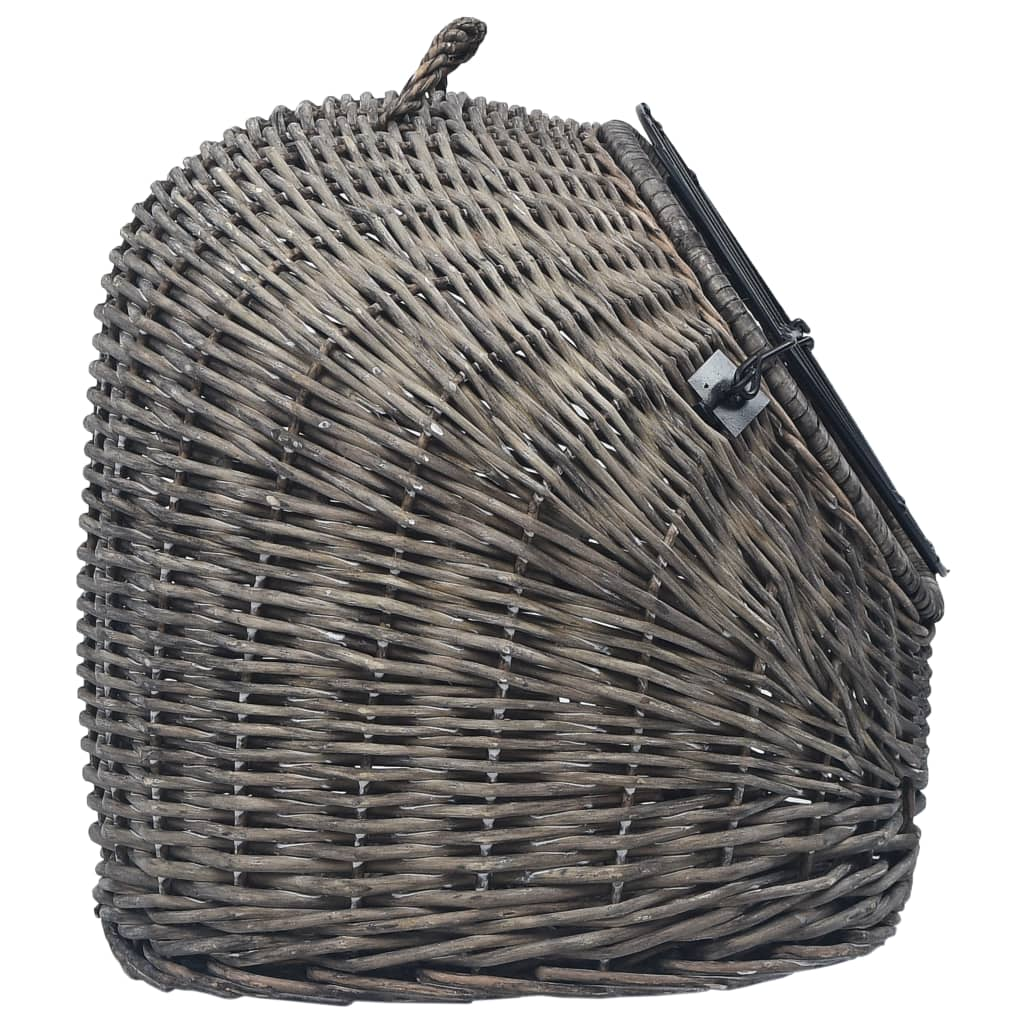 vidaXL Cat Transporter Grey 60x45x45 cm Natural Willow