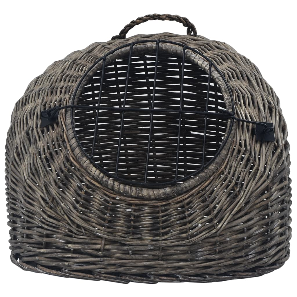 vidaXL Cat Transporter Grey 50x42x40 cm Natural Willow