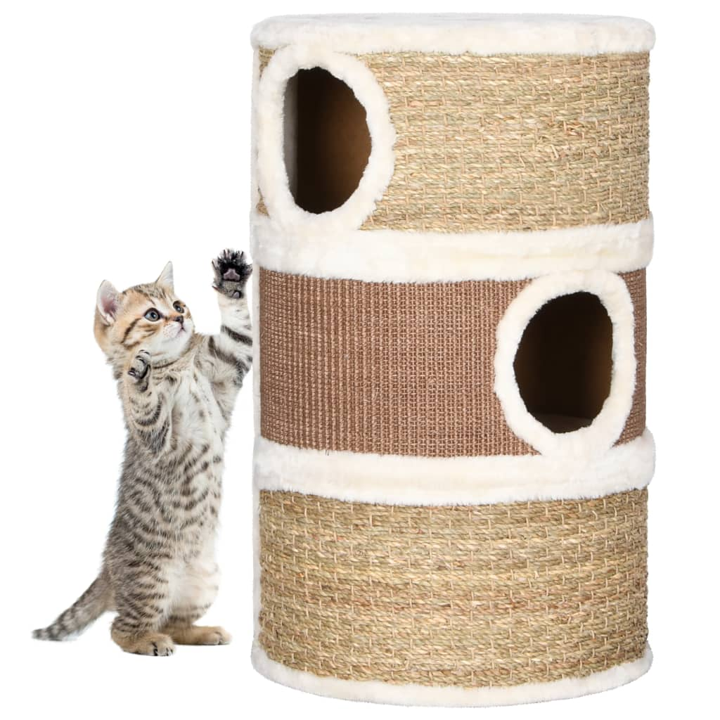 vidaXL Seagrass Cat Scratching Barrel 60 cm 