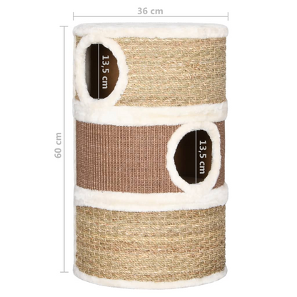 vidaXL Seagrass Cat Scratching Barrel 60 cm - Ideal Playground and Cozy Retreat for Cats