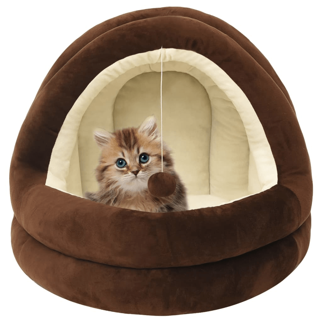 vidaXL Cat Bed 50x50x45 cm Brown and Cream