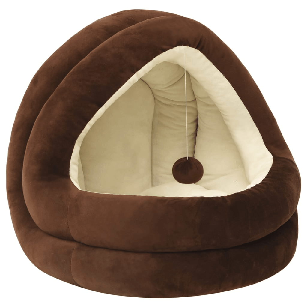 vidaXL Cat Bed 50x50x45 cm Brown and Cream