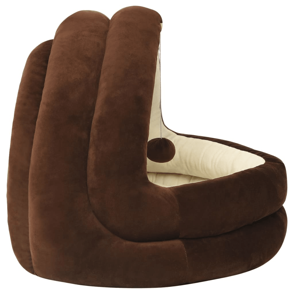 vidaXL Cat Bed 50x50x45 cm Brown and Cream