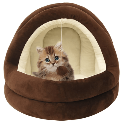 vidaXL Cat Bed 40x40x35 cm Brown and Cream