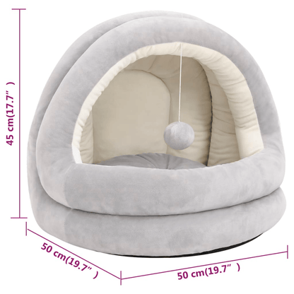 vidaXL Cat Bed 50x50x45 cm Grey and Cream