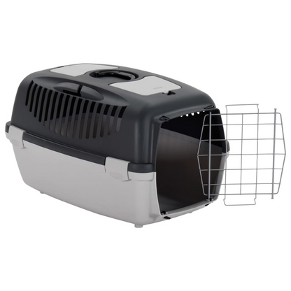 vidaXL Pet Carrier Grey and Black 61x40x38 cm