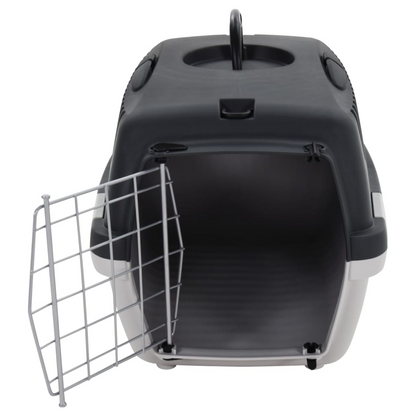 vidaXL Pet Transport Box Grey and Black 48x32x31 cm