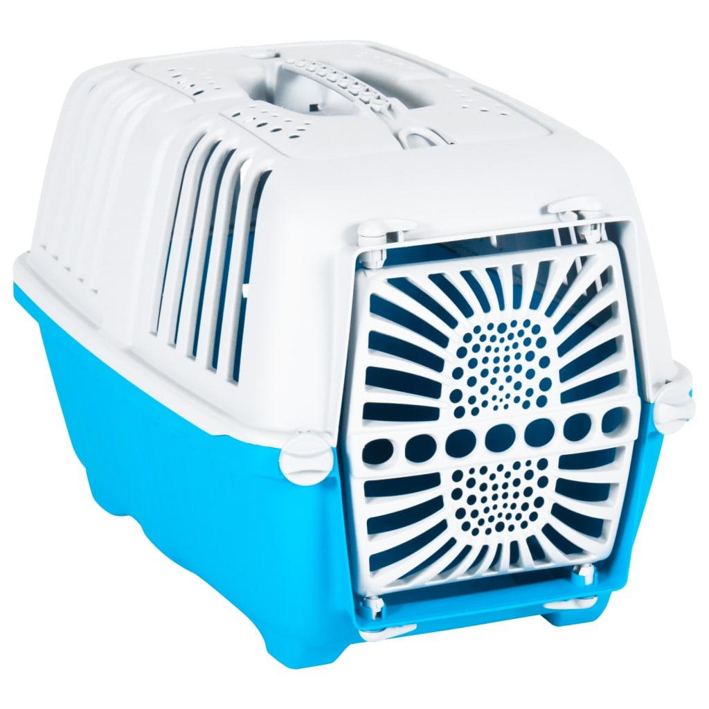 vidaXL Pet Carrier White and Blue 55x36x36cm Polypropylene