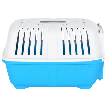 vidaXL Pet Carrier White and Blue 55x36x36cm Polypropylene