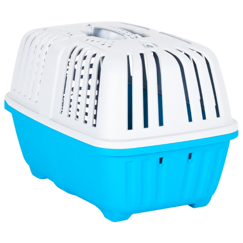 vidaXL Pet Carrier White and Blue 55x36x36cm Polypropylene