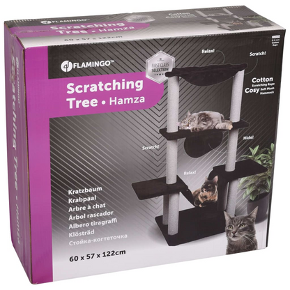 Cat Scratching Tree Hamza Black 60x57x122 cm