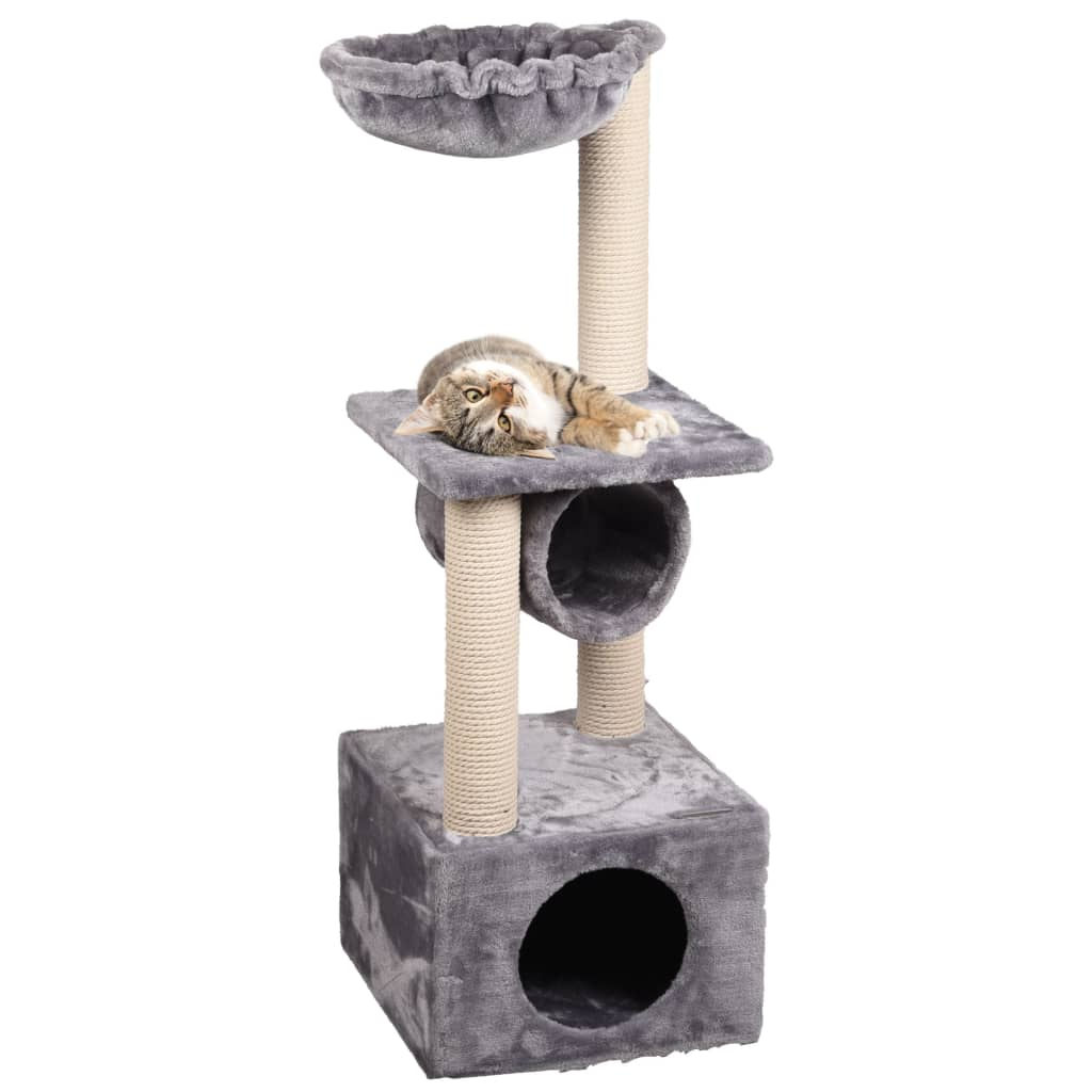 FLAMINGO Cat Scratching Tree Gulf Grey 35x35x103 cm