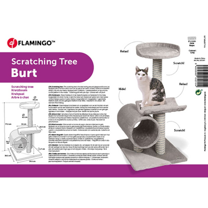 Cat Scratching Tree Burt 40x40x77 cm Grey