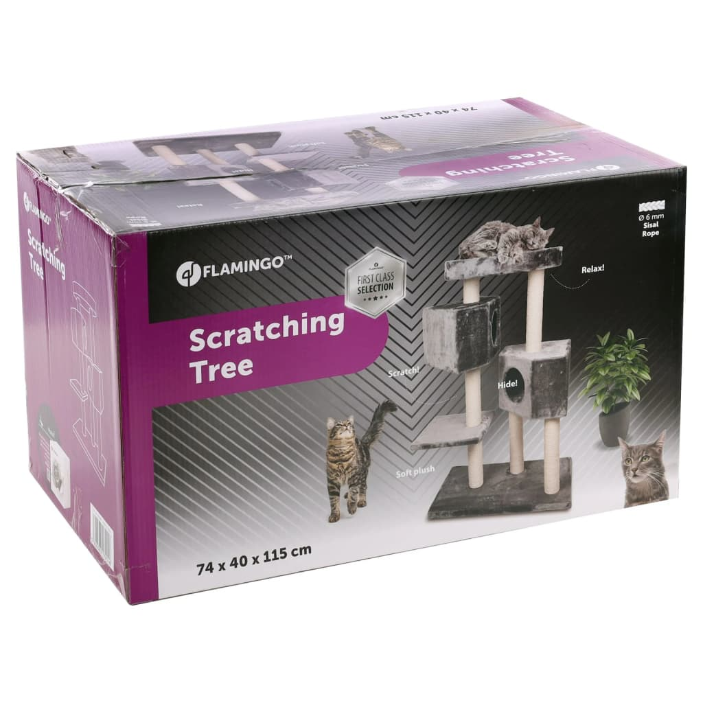 Cat Scratching Tree Kresko 74x40x115 cm Grey