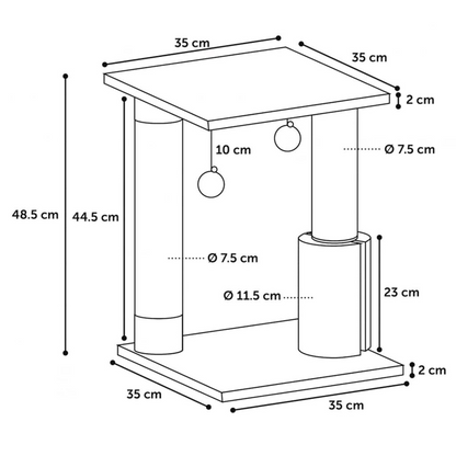 Cat Scratching Tree Una w/ Scratching Post 35x35x48.5 cm Grey