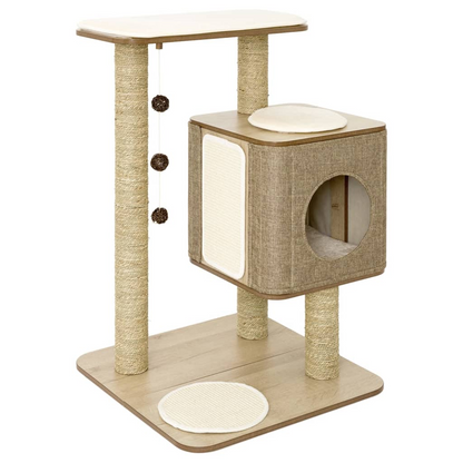 Cat Tree House Molly 56x56x86 cm Brown