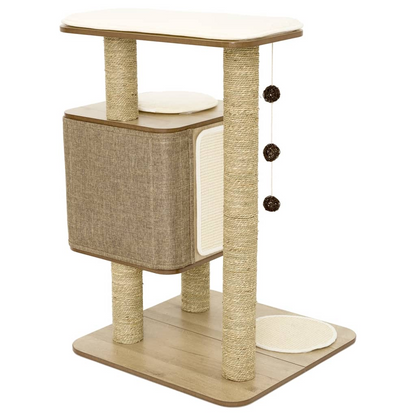 Cat Tree House Molly 56x56x86 cm Brown