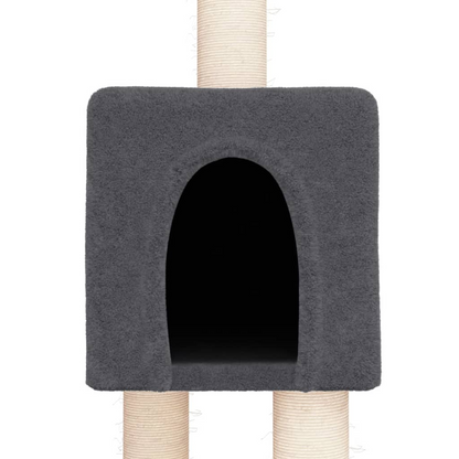 vidaXL Floor to Ceiling Cat Tree Dark Grey 268.5-294.5 cm