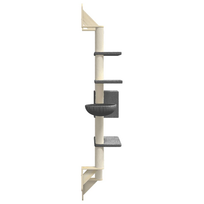 vidaXL Wall-mounted Cat Tree with Scratching Post Dark Grey 180 cm