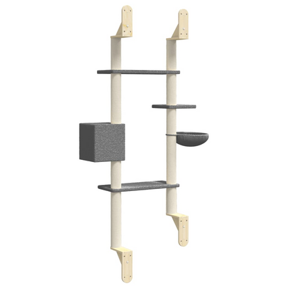 vidaXL Wall-mounted Cat Tree with Scratching Post Dark Grey 180 cm