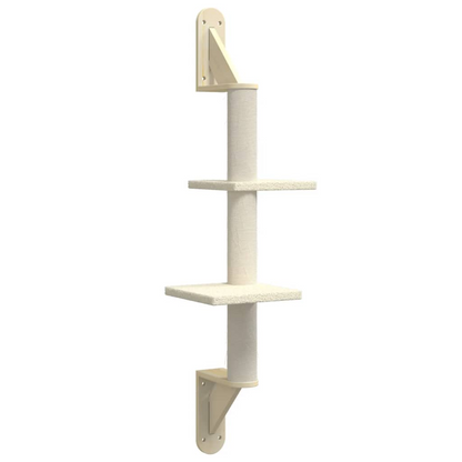 vidaXL Wall-mounted Cat Tree with Scratching Post Cream 