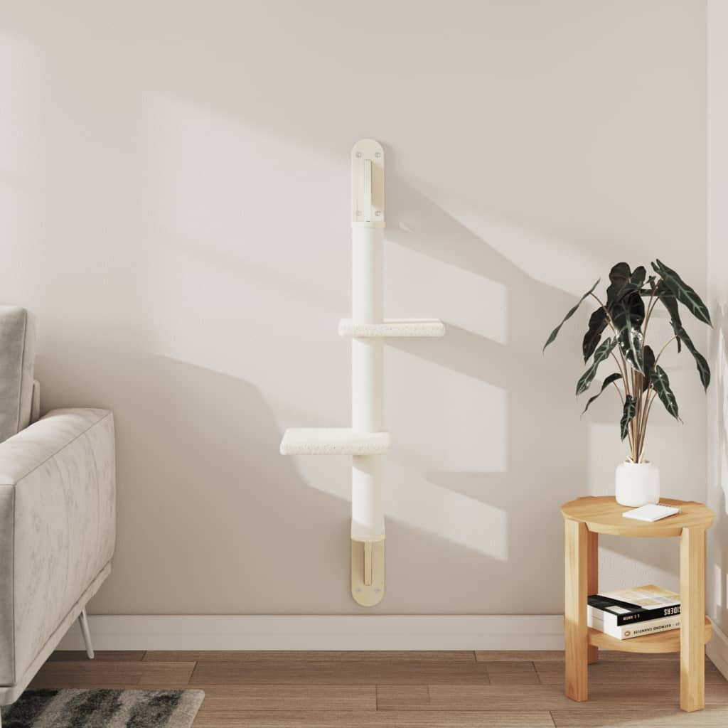 vidaXL Wall-mounted Cat Tree with Scratching Post Cream 