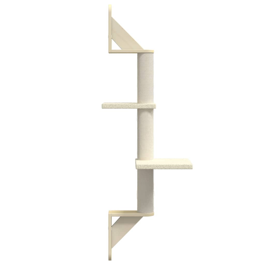 vidaXL Wall-mounted Cat Tree with Scratching Post Cream 108 cm