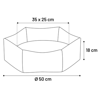 FLAMINGO Dog Bed with Zipper Ziva Hexagonal Ochre 50x18 cm