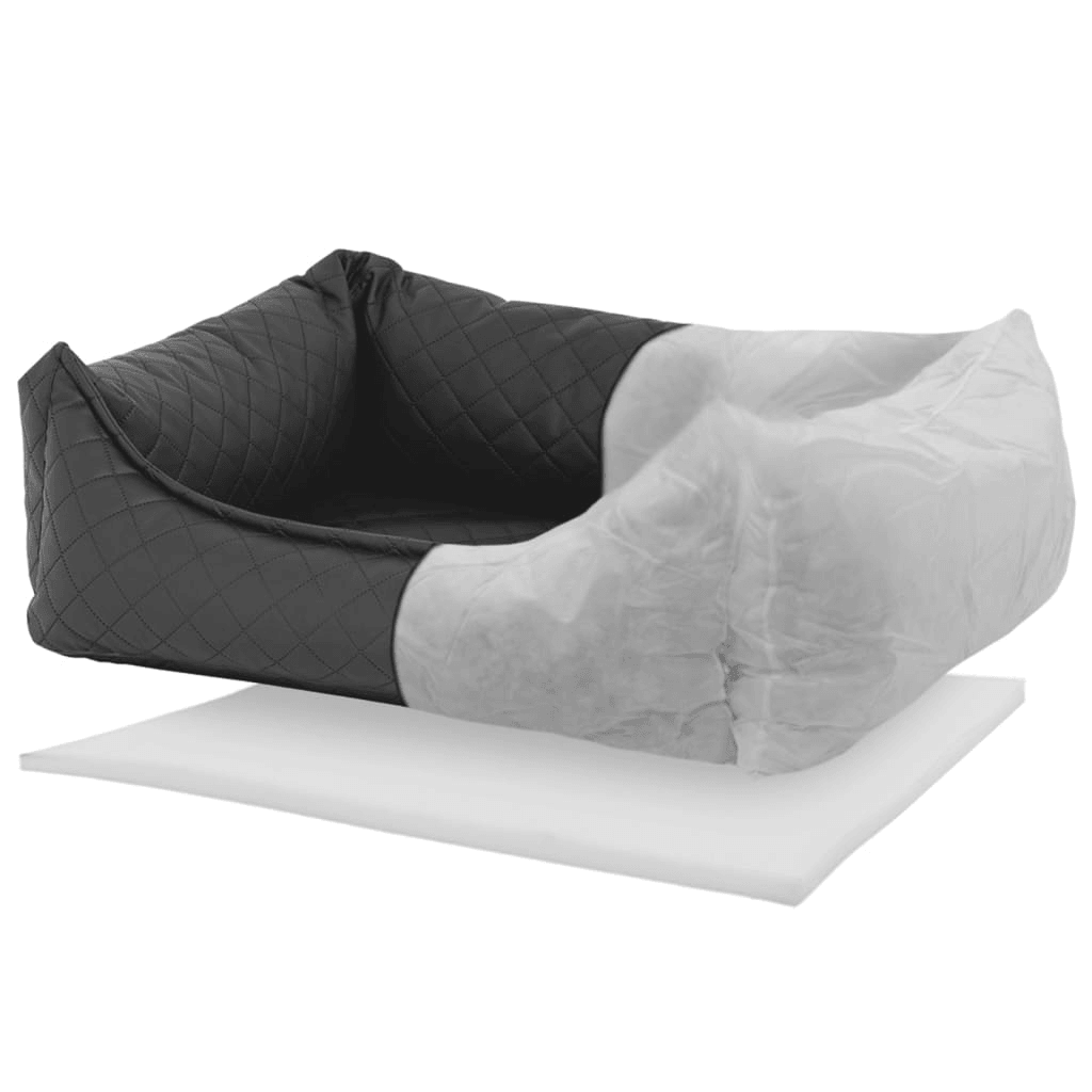 Madison Dog Bed Skai Check 80x67x 22 cm Grey