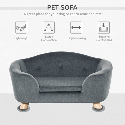 PawHut Dog Sofa Bed Pet Chair Couch with Water Resistant Fabric | Mini Size Dog - FluffePet