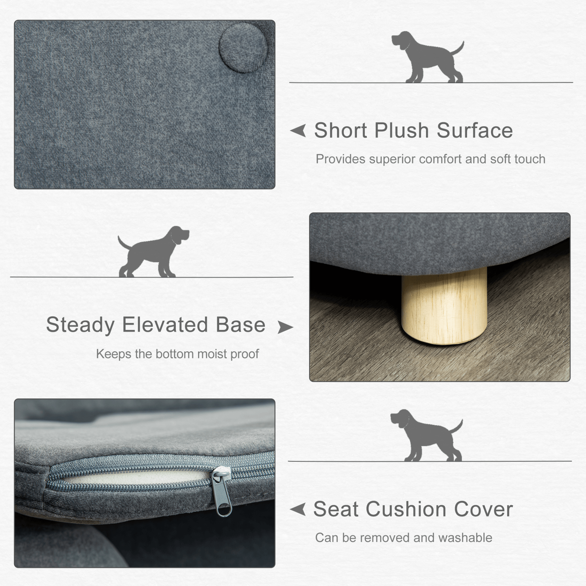 PawHut Dog Sofa Bed Pet Chair Couch with Water Resistant Fabric | Mini Size Dog - FluffePet