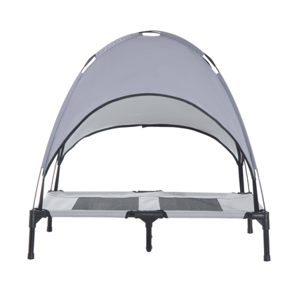 PawHut Elevated Dog Bed with Canopy Grey | Large Dogs - FluffePet