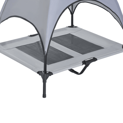 PawHut Elevated Dog Bed with Canopy Grey | Large Dogs - FluffePet