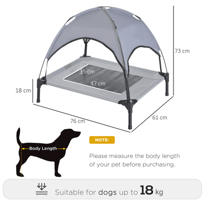 PawHut Elevated Dog Bed with Canopy Gray | Medium Dogs